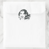 Sticker Rond Supergirl noir et blanc dessin 2 (Sac)