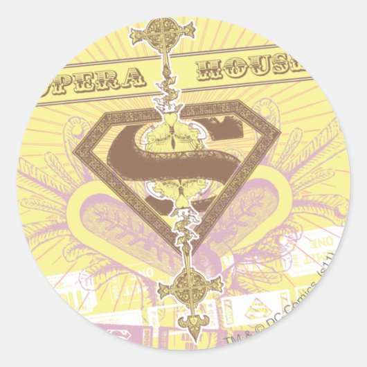 Sticker Rond Supergirl Opera House Jaune (Devant)