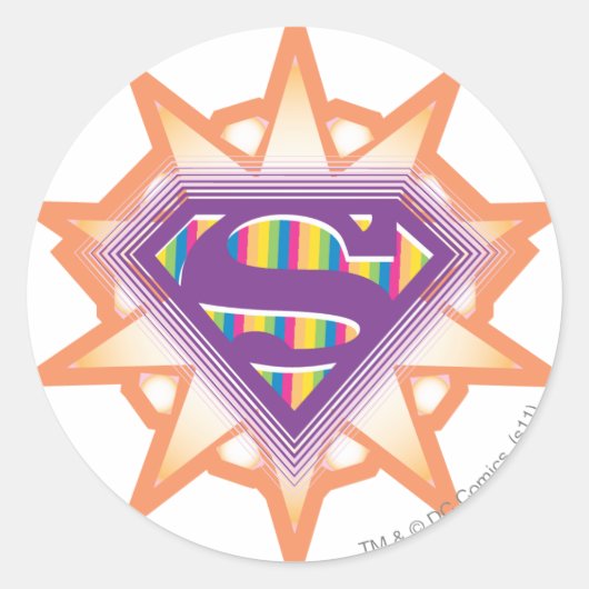 Sticker Rond Supergirl Orange Starburst (Devant)