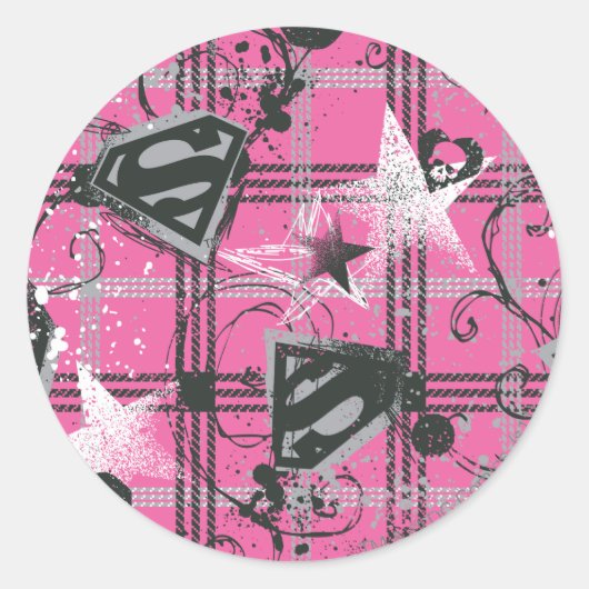 Sticker Rond Supergirl Pink SplatCarré (Devant)