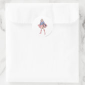 Sticker Rond Supergirl Pose 3 (Sac)