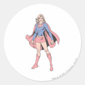 Sticker Rond Supergirl Pose 3 (Devant)