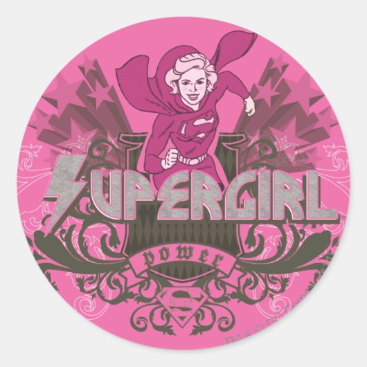 Sticker Rond Supergirl Power 2 (Devant)