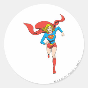 Sticker Rond Supergirl prête à partir