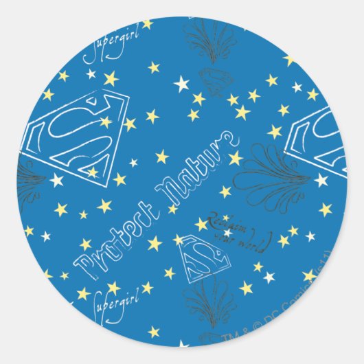 Sticker Rond Supergirl Protect Nature Motif (Devant)
