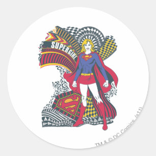 Sticker Rond Supergirl Random World 1