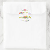 Sticker Rond Supergirl Retro Rainbow (Sac)