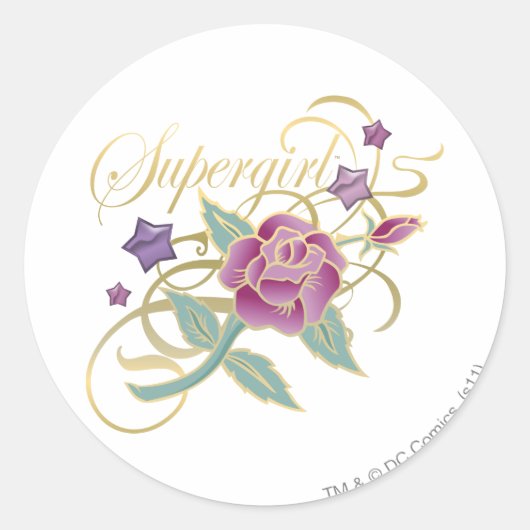 Sticker Rond Supergirl Rose (Devant)