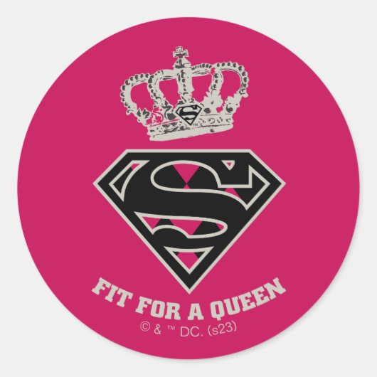 Sticker Rond Supergirl S-Shield "Adapté Pour Une Reine" (Devant)