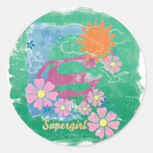 Sticker Rond Supergirl Sun et amour