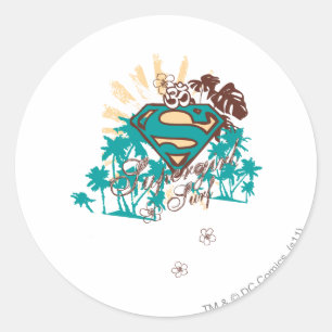 Sticker Rond Supergirl Surf