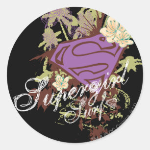Sticker Rond Supergirl Surf Logo