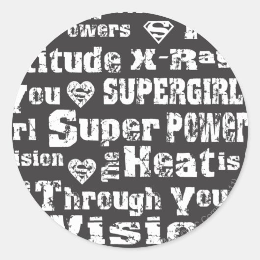 Sticker Rond Supergirl texte désorganisé (Devant)