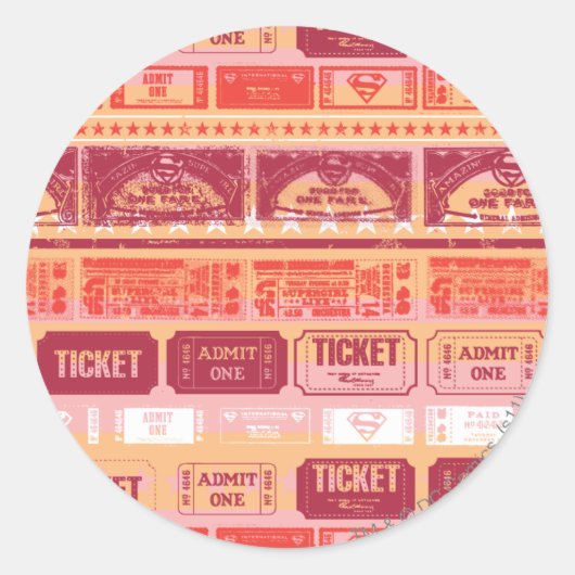 Sticker Rond Supergirl Ticket Motif Orange (Devant)