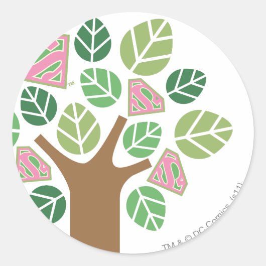 Sticker Rond Supergirl Tout arbre naturel (Devant)