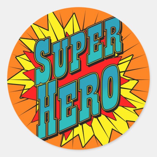 Sticker Rond SuperHero (Devant)