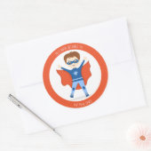 Sticker Rond Superhero Boy Ce livre appartient à Classic Round  (Enveloppe)