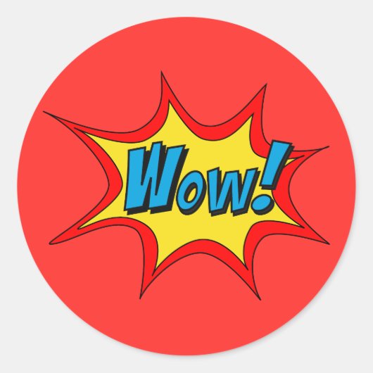 Sticker Rond Superhero Callout Wow Professeur Reward (Devant)
