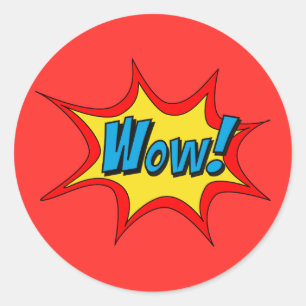 Sticker Rond Superhero Callout Wow Professeur Reward