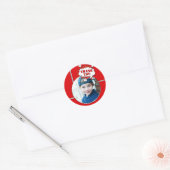 Sticker Rond Superhero Comic Boy Anniversaire Photo Merci (Enveloppe)