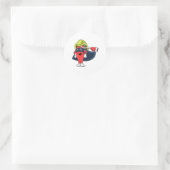 Sticker Rond Superhero comme pompier (Sac)