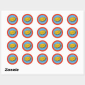 Sticker Rond Superhero | Favoriser l'autocollant (Feuille)