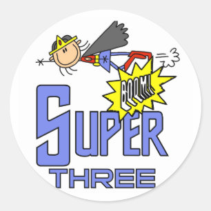 Sticker Rond Superhero Girl 3e Anniversaire Tshirts et cadeaux