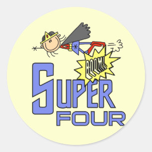 Sticker Rond Superhero Girl 4th Birthday Tshirts et cadeaux