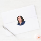 STICKER ROND SUPERHERO KAMALA HARRIS (Enveloppe)