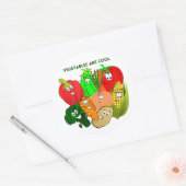 Sticker Rond Superhero, légumes colorés (Enveloppe)