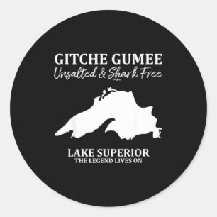 Sticker Rond Supérieur, Grand Lac, Gitche Gumee Vêtements Lacs