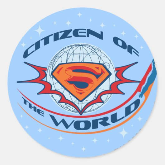 Sticker Rond Superman Citoyen du Monde (Devant)