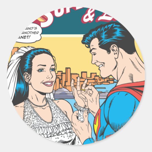 Sticker Rond Superman et Lois Comic (Devant)