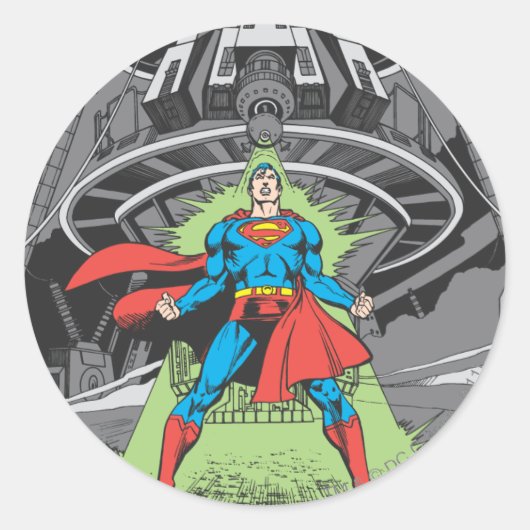 Sticker Rond Superman exposé à la kryptonite (Devant)