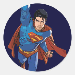 Sticker Rond Superman Flying Forward