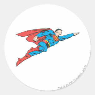 Sticker Rond Superman Flying Right