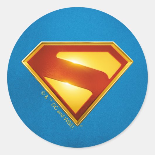 Sticker Rond Superman Golden S Shield brillance (Devant)