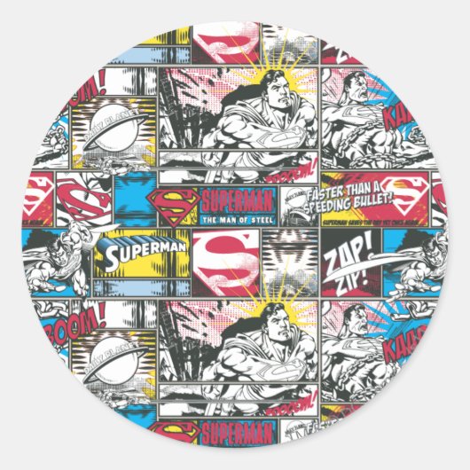 Sticker Rond Superman Logo Motif 2 (Devant)