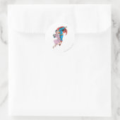 Sticker Rond Superman & Lois en rose (Sac)