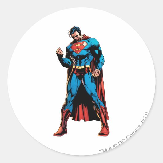 Sticker Rond Superman - Main dans le poing (Devant)