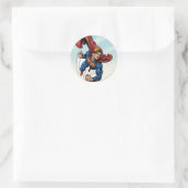 Sticker Rond Superman passe en l'air (Sac)