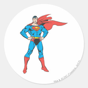 Sticker Rond Superman Poing