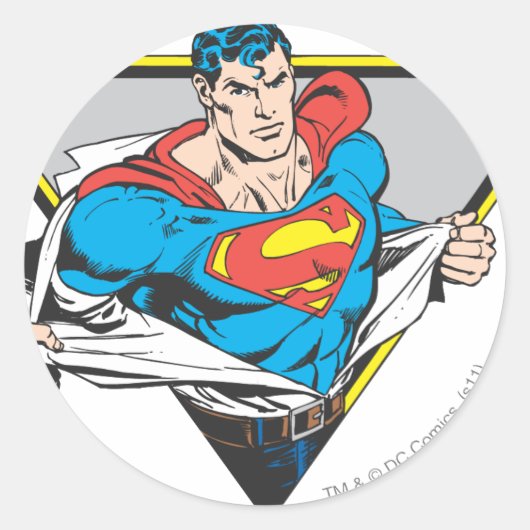 Sticker Rond Superman révélé (Devant)