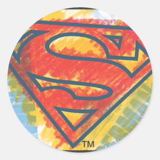 Sticker Rond Superman S-Shield | Logo couleur (Devant)