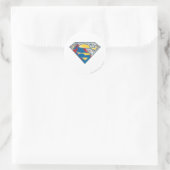 Sticker Rond Superman S-Shield | Logo gris jaune rouge noir (Sac)
