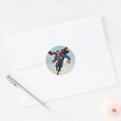 Sticker Rond Superman saute vers le haut (Enveloppe)