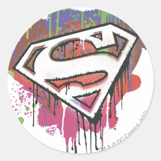 Sticker Rond Superman Stylisé | Logo de l'innocence tordue (Devant)