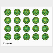 Sticker Rond Superman Stylisé | Logo Décoratif Vert (Feuille)
