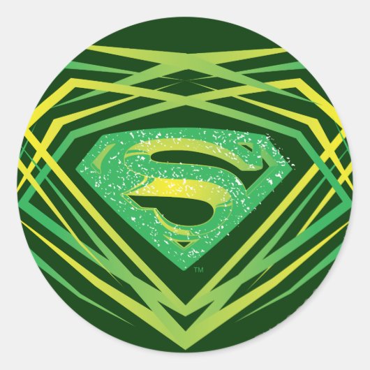 Sticker Rond Superman Stylisé | Logo Décoratif Vert (Devant)