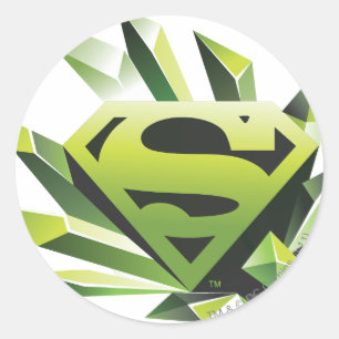 Sticker Rond Superman Stylisé   Logo du Bouclier vert
